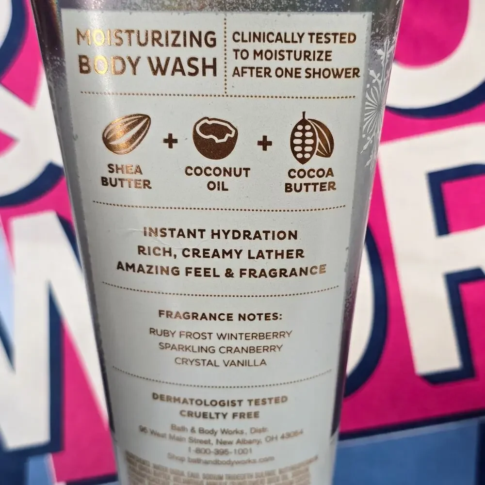 BBW Winterberry Wonder Moisturizing Body Wash w. Shea & Cocoa Butter 2 10 fl oz.